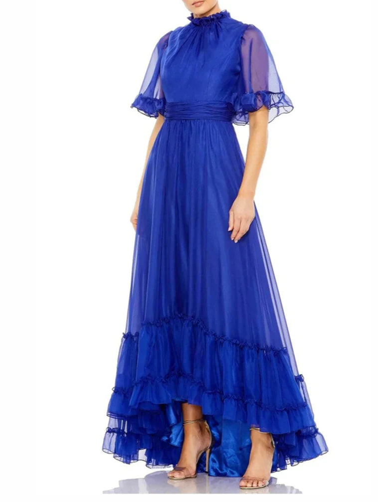 Bodenlanges Abendkleid mit A-Linien-Ausschnitt